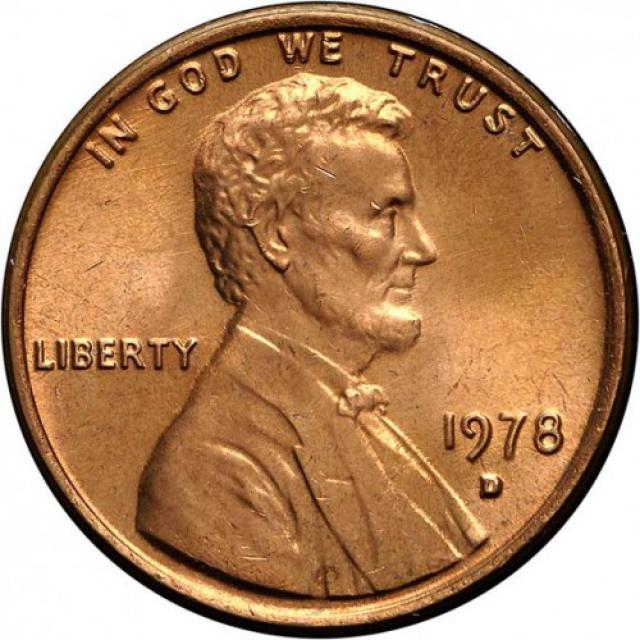 Монета Lincoln Cent, 1 цент 1978, США, США