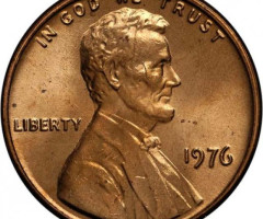 Монета Lincoln Cent, 1 цент 1976, США, США