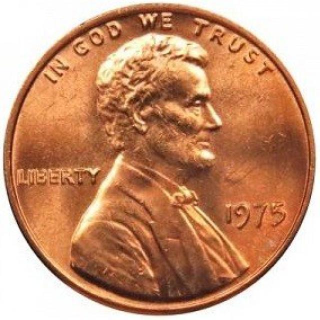 Монета Lincoln Cent, 1 цент 1975, США, США