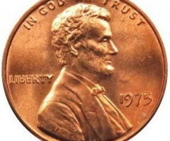 Монета Lincoln Cent, 1 цент 1975, США, США