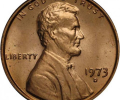 Монета Lincoln Cent, 1 цент 1973, США, США
