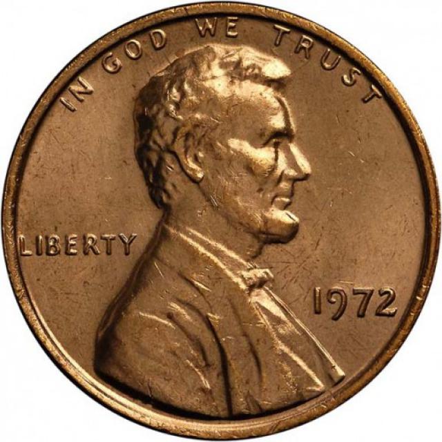 Монета Lincoln Cent, 1 цент 1972, США, США