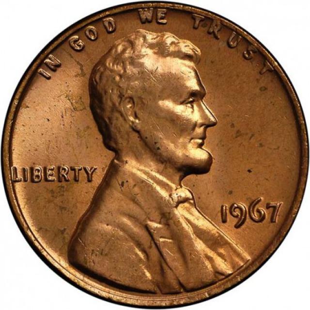 Монета Lincoln Cent, 1 цент 1967, США, США