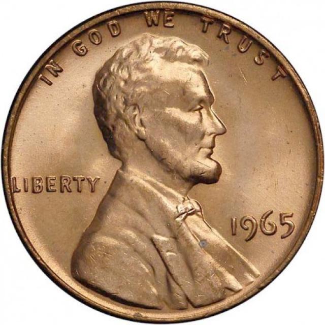 Монета Lincoln Cent, 1 цент 1965, США, США