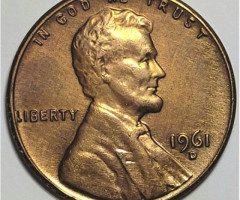 Монета Lincoln Cent, 1 цент 1961, США, США