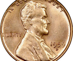 Монета Lincoln Cent, 1 цент 1959, США, США