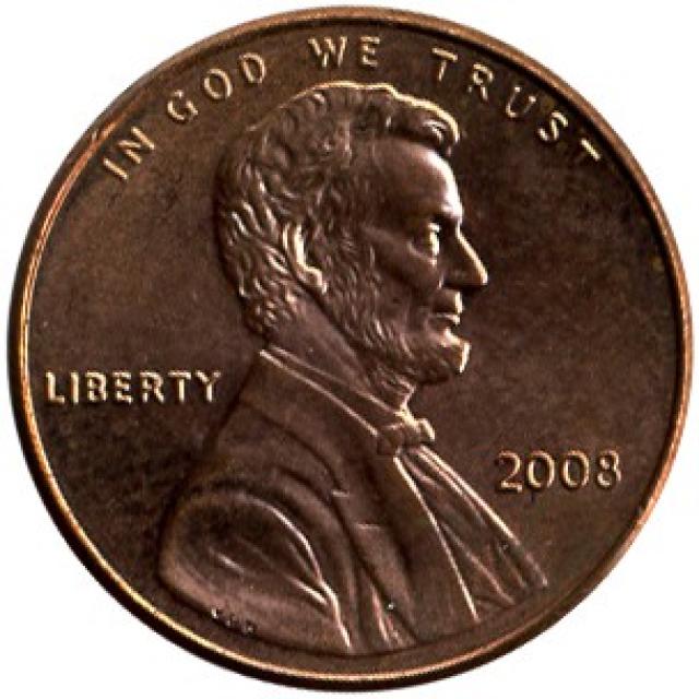 Монета Lincoln Cent, 1 цент 2008, США, США