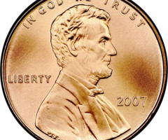 Монета Lincoln Cent, 1 цент 2007, США, США