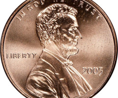 Монета Lincoln Cent, 1 цент 2005, США, США