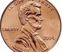 Монета Lincoln Cent, 1 цент 2004, США, США