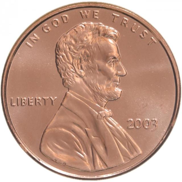 Монета Lincoln Cent, 1 цент 2003, США, США