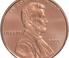 Монета Lincoln Cent, 1 цент 2003, США, США