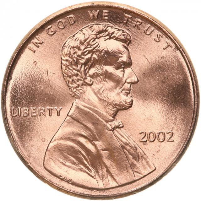 Монета Lincoln Cent, 1 цент 2002, США, США