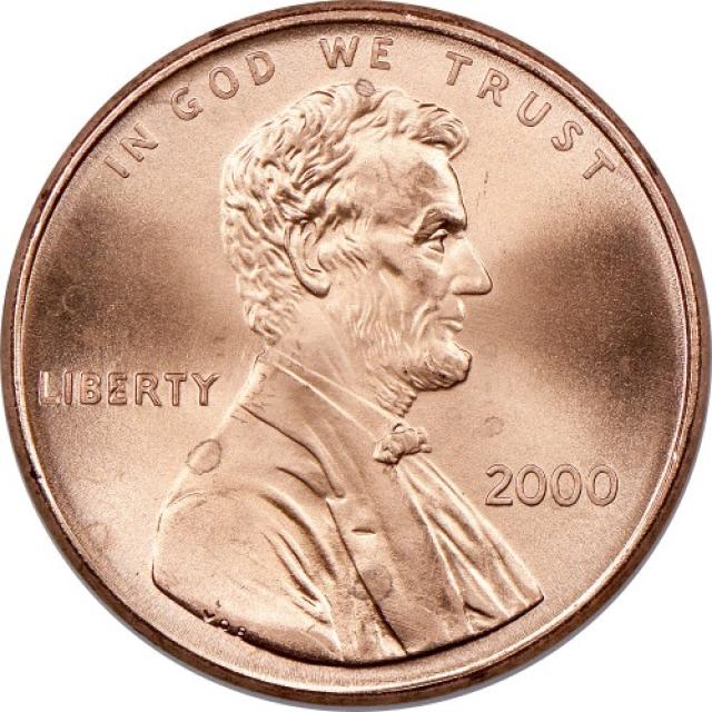 Монета Lincoln Cent, 1 цент 2000, США, США