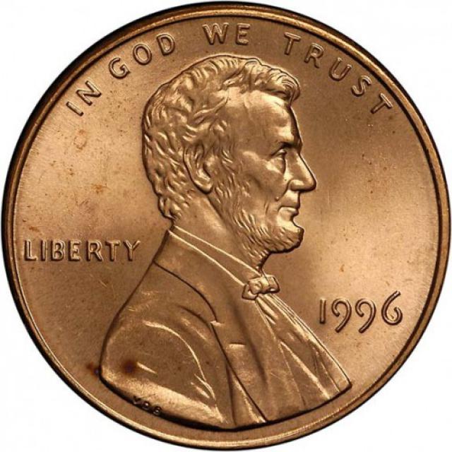 Монета Lincoln Cent, 1 цент 1996, США, США