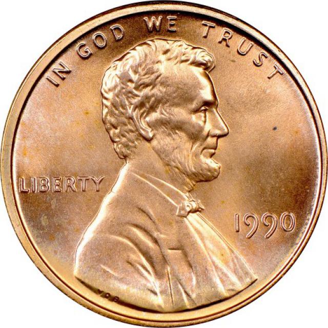 Монета Lincoln Cent, 1 цент 1990, США, США