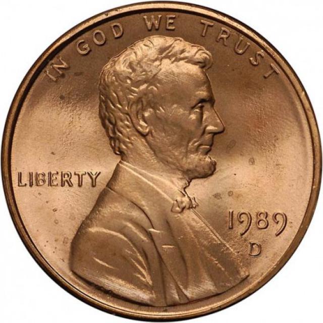Монета Lincoln Cent, 1 цент 1989, США, США