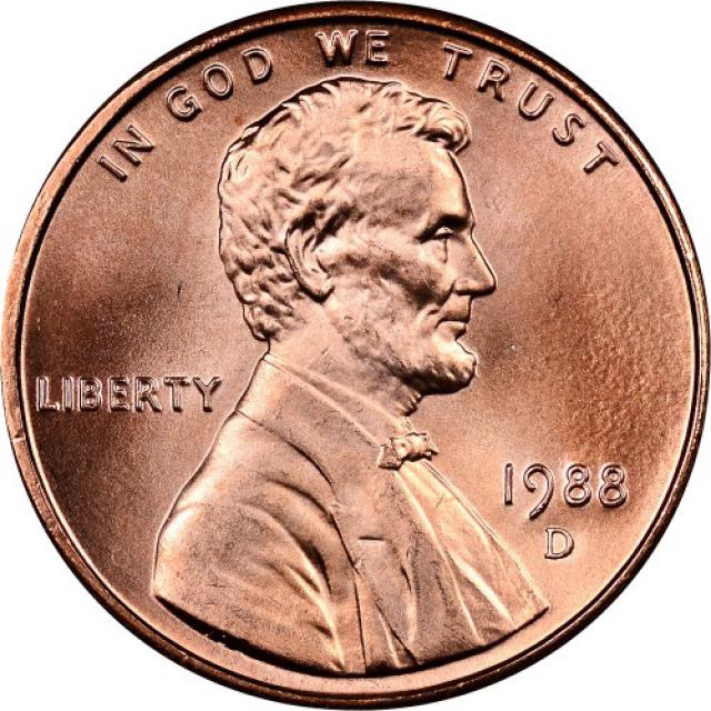 Монета Lincoln Cent, 1 цент 1988, США, США
