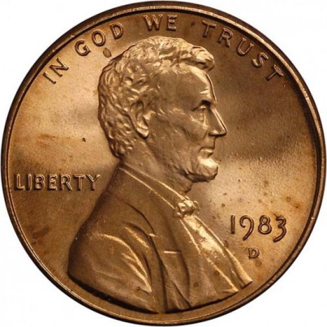 Монета Lincoln Cent, 1 цент 1983, США, США