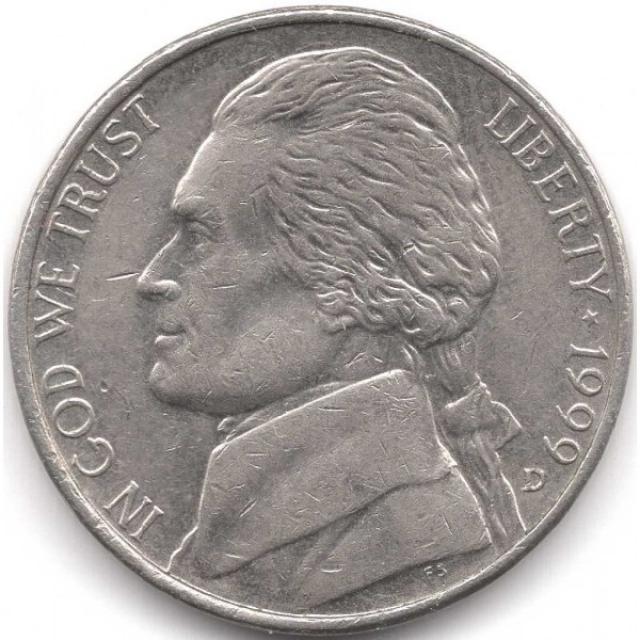 Монета Jefferson Nickel, 5 центів 1999, США, США