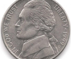 Монета Jefferson Nickel, 5 центів 1999, США, США