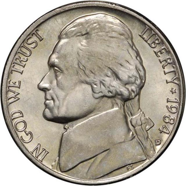 Монета Jefferson Nickel, 5 центів 1984, США, США