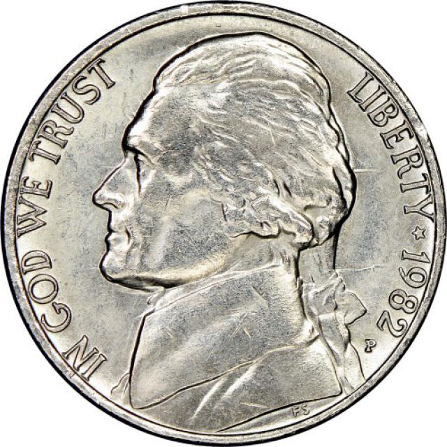 Монета Jefferson Nickel, 5 центів 1982, США, США