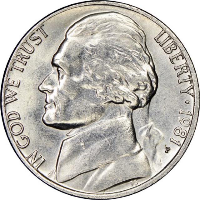 Монета Jefferson Nickel, 5 центів 1981, США, США