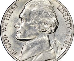 Монета Jefferson Nickel, 5 центів 1981, США, США