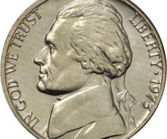 Монета Jefferson Nickel, 5 центів 1973, США, США
