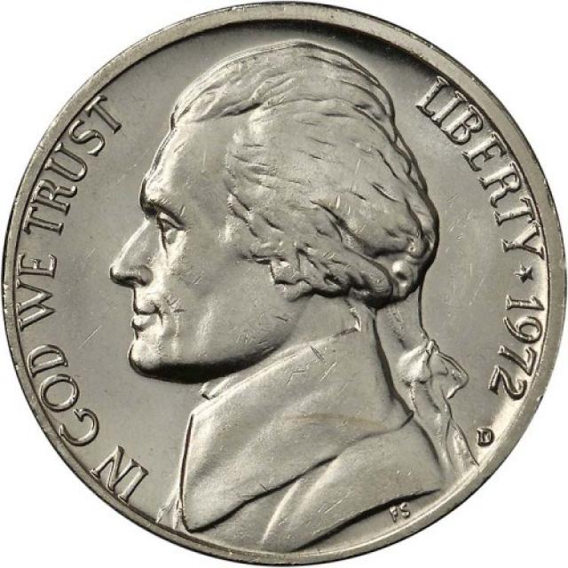 Монета Jefferson Nickel, 5 центів 1972, США, США