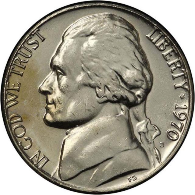 Монета Jefferson Nickel, 5 центів 1970, США, США