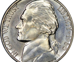 Монета Jefferson Nickel, 5 центів 1960, США, США