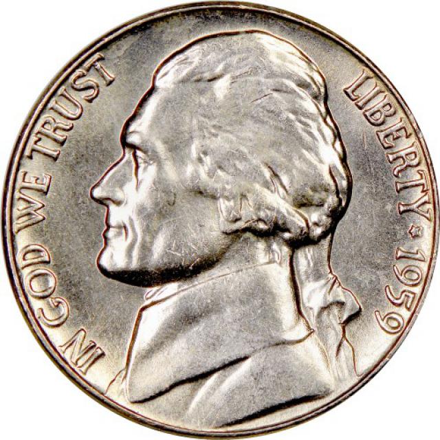 Монета Jefferson Nickel, 5 центів 1959, США, США
