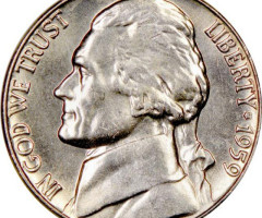 Монета Jefferson Nickel, 5 центів 1959, США, США