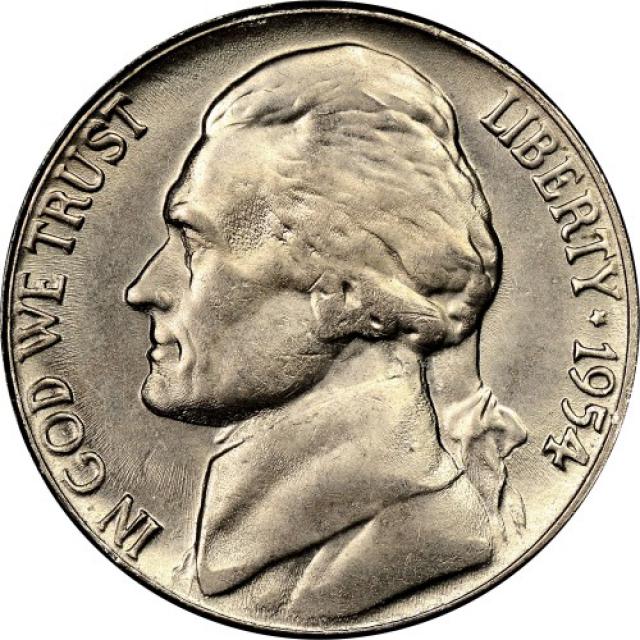 Монета Jefferson Nickel, 5 центів 1954, США, США