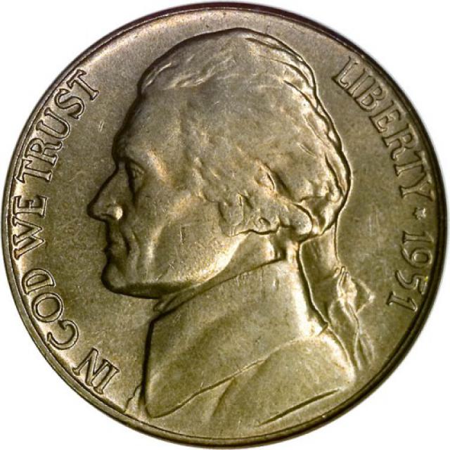 Монета Jefferson Nickel, 5 центів 1951, США, США
