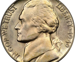 Монета Jefferson Nickel, 5 центів 1949, США, США