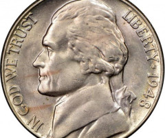 Монета Jefferson Nickel, 5 центів 1948, США, США
