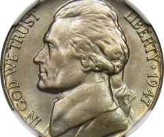 Монета Jefferson Nickel, 5 центів 1947, США, США