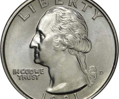 Монета Чверть долара (Вашингтон), ¼ долара 1991, США, США