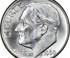 Монета Silver Roosevelt Dime, 1 дайм 1960, США, США