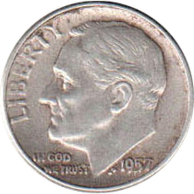 Монета Silver Roosevelt Dime, 1 дайм 1957, США, США