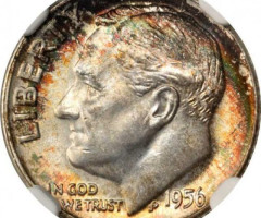 Монета Silver Roosevelt Dime, 1 дайм 1956, США, США