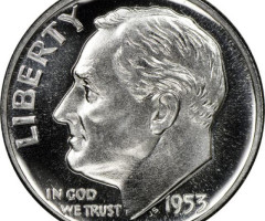 Монета Silver Roosevelt Dime, 1 дайм 1953, США, США