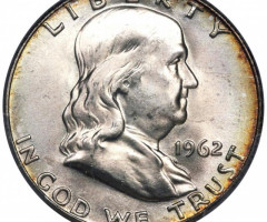 Монета Franklin Half Dollar, ½ долара 1962, США, США