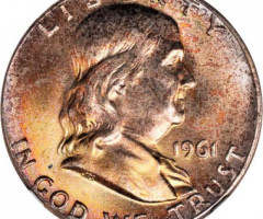 Монета Franklin Half Dollar, ½ долара 1961, США, США