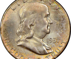 Монета Franklin Half Dollar, ½ долара 1957, США, США