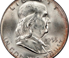 Монета Franklin Half Dollar, ½ долара 1955, США, США