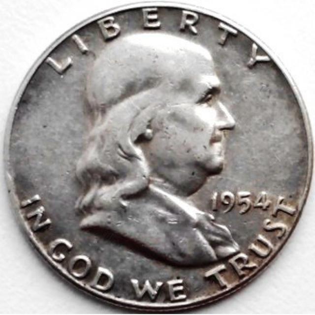 Монета Franklin Half Dollar, ½ долара 1954, США, США